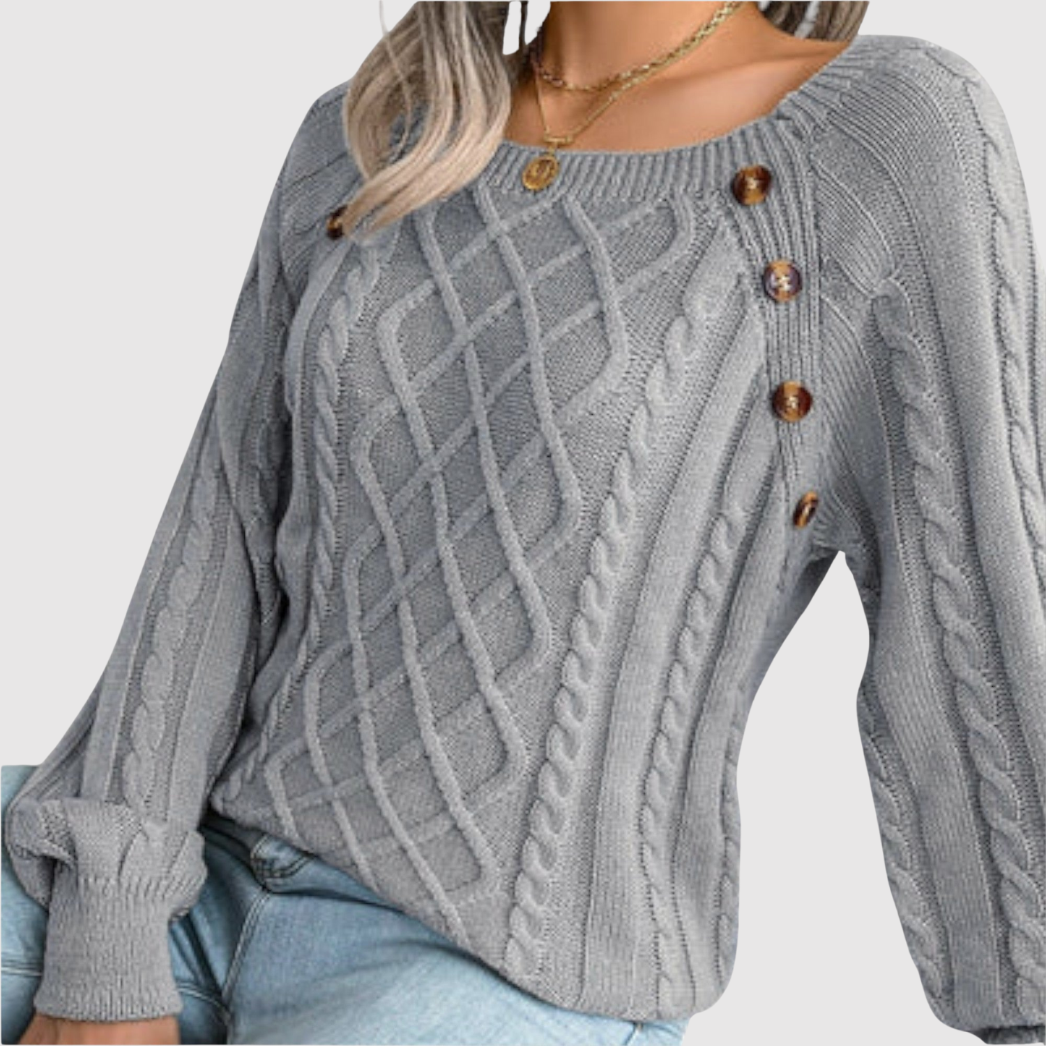 Nora – Pull avec des boutons décoratifs