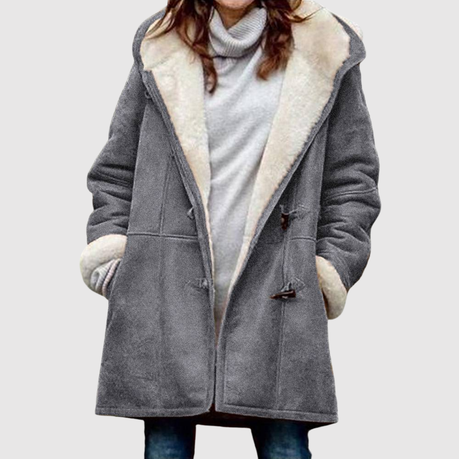 Jelena – Veste d'hiver oversize avec col contrasté