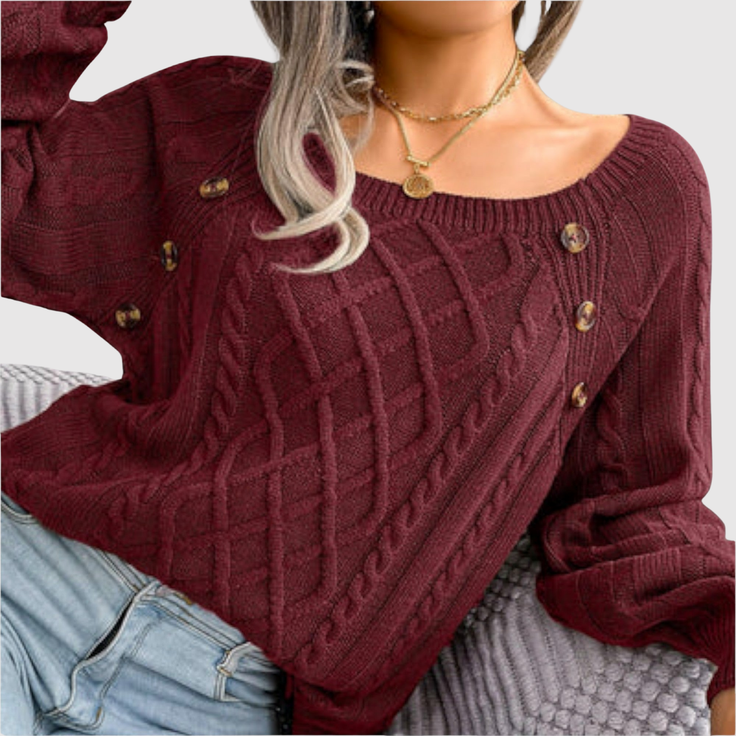 Nora – Pull avec des boutons décoratifs