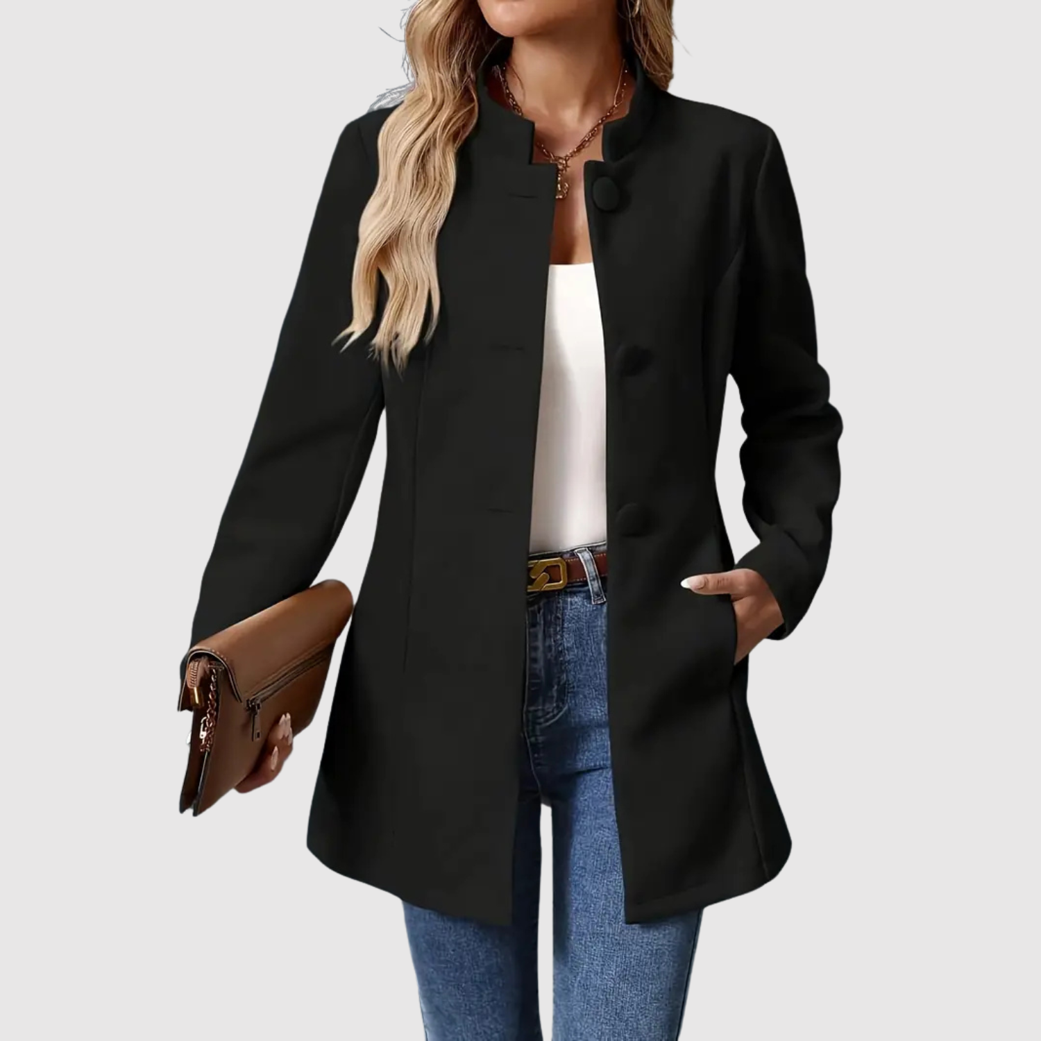 Jelena - Manteau blazer élégant à silhouette longue