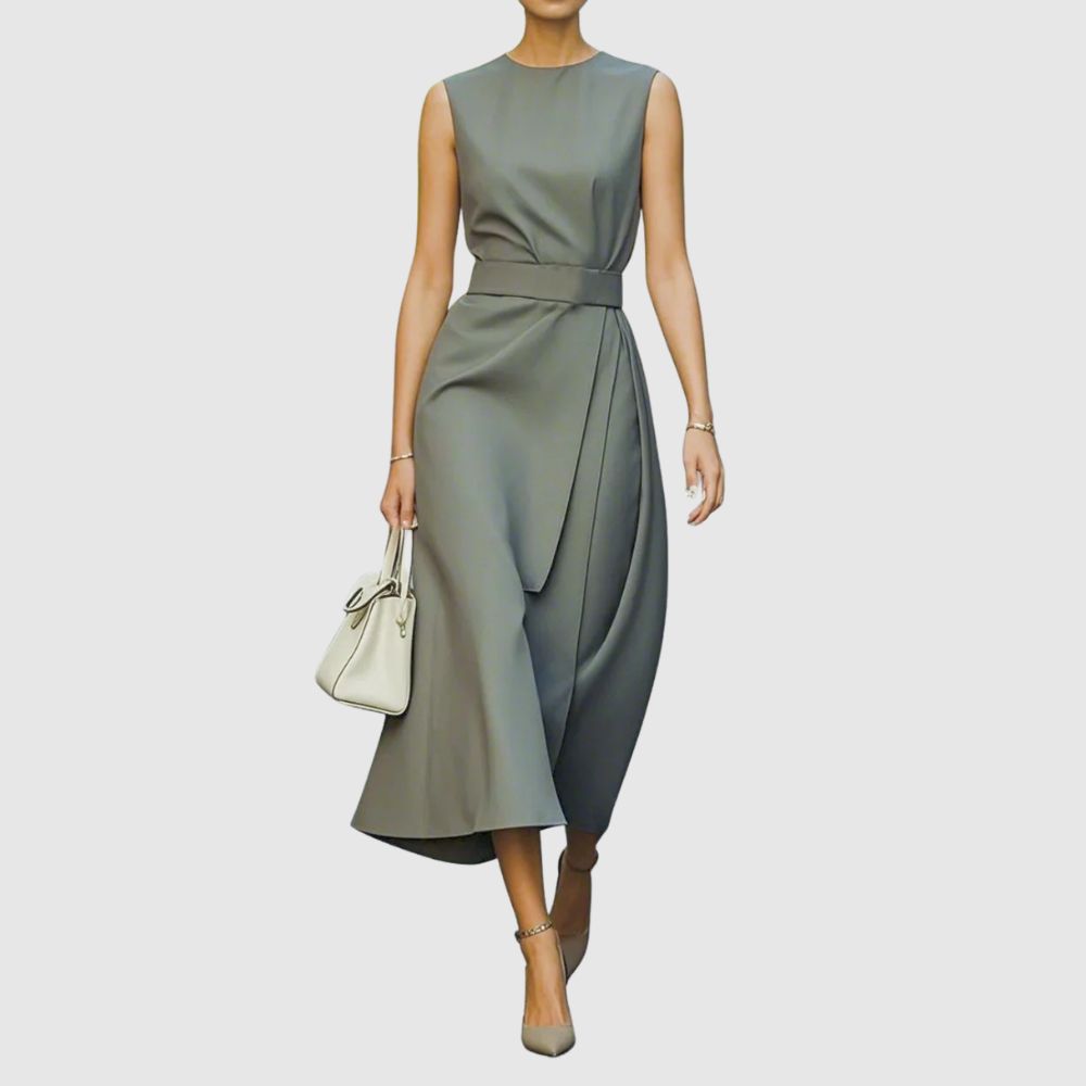 Zoé - Robe midi élégante avec ceinture