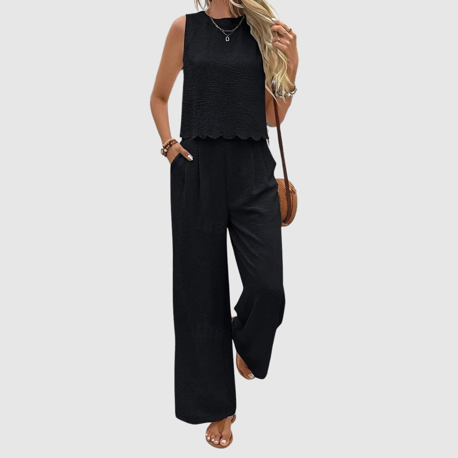 Inès – Ensemble élégant avec un pantalon ample
