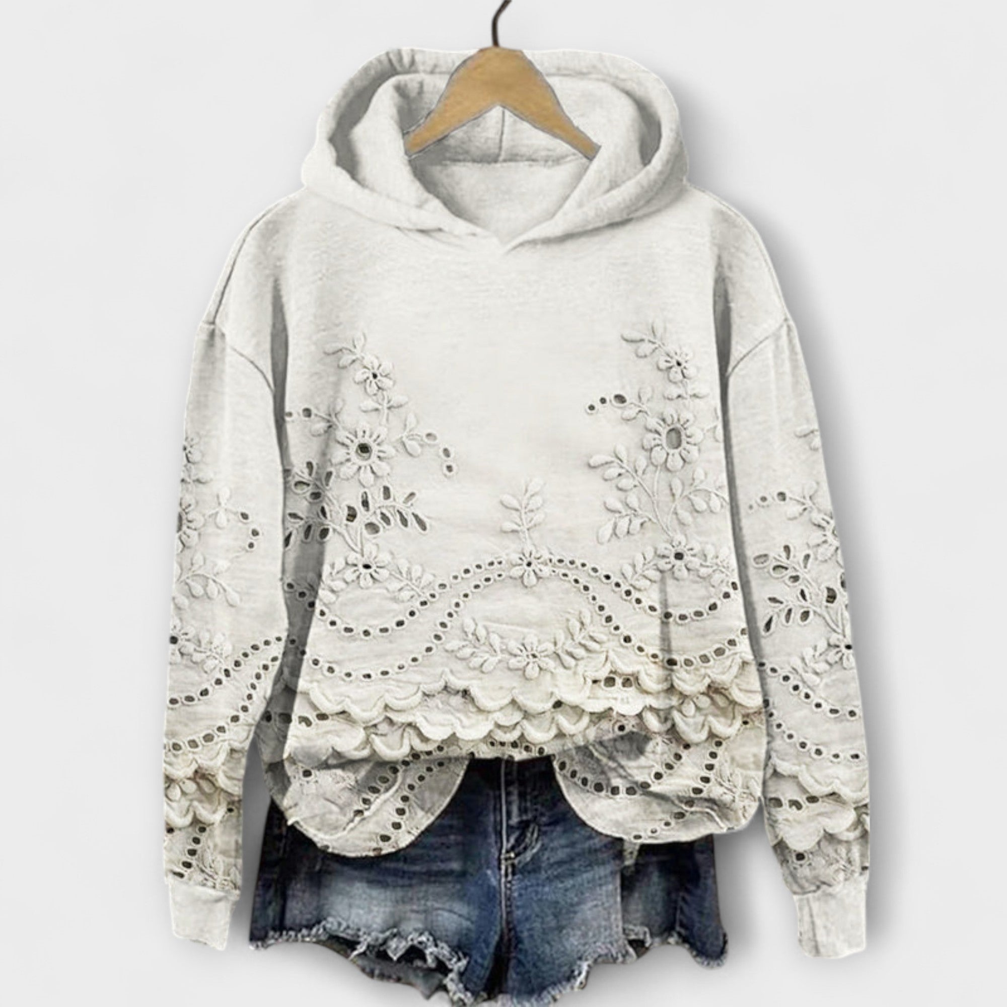 Nina – Sweat-shirt avec des détails en dentelle