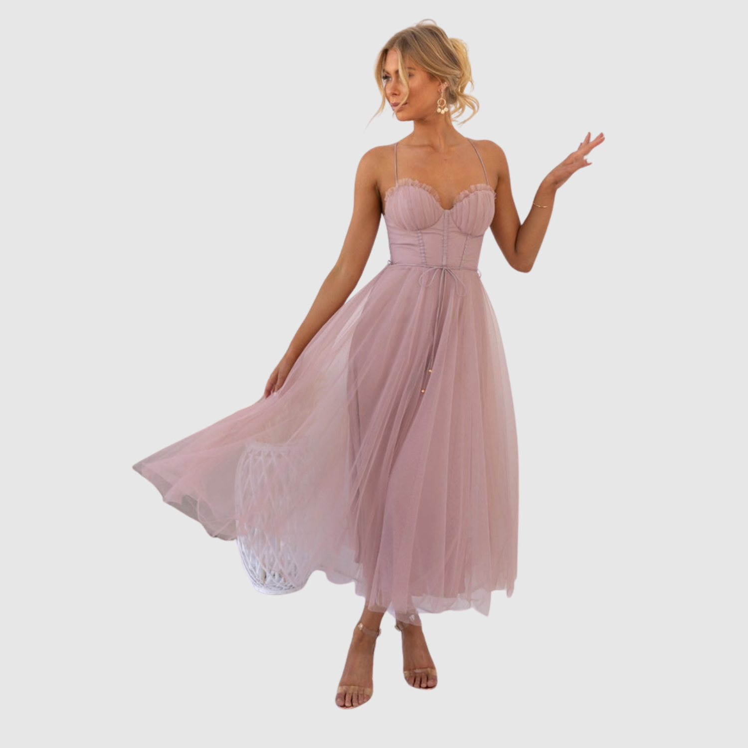 Amélie – Robe midi en tulle sans souci