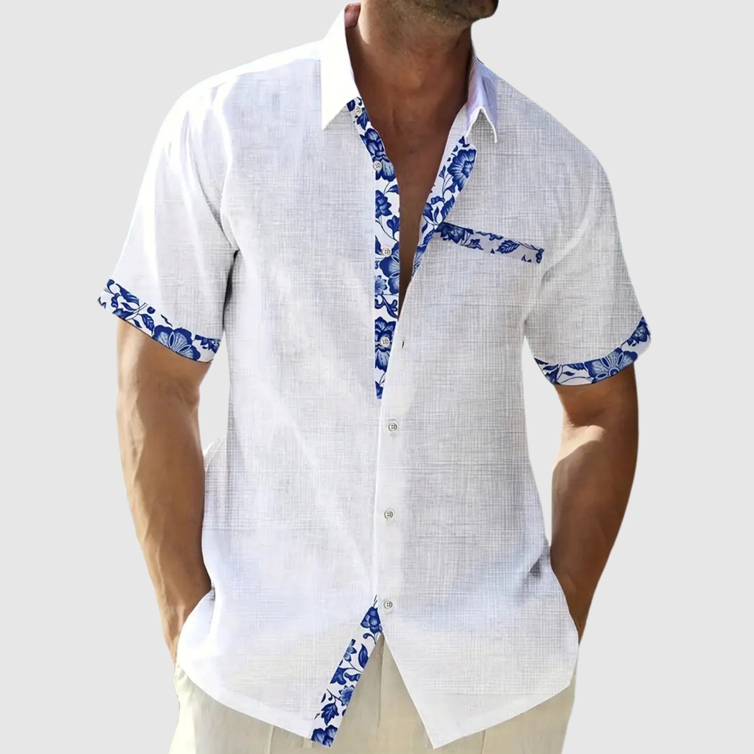 Lucas – Chemise à manches courtes avec des détails contrastés