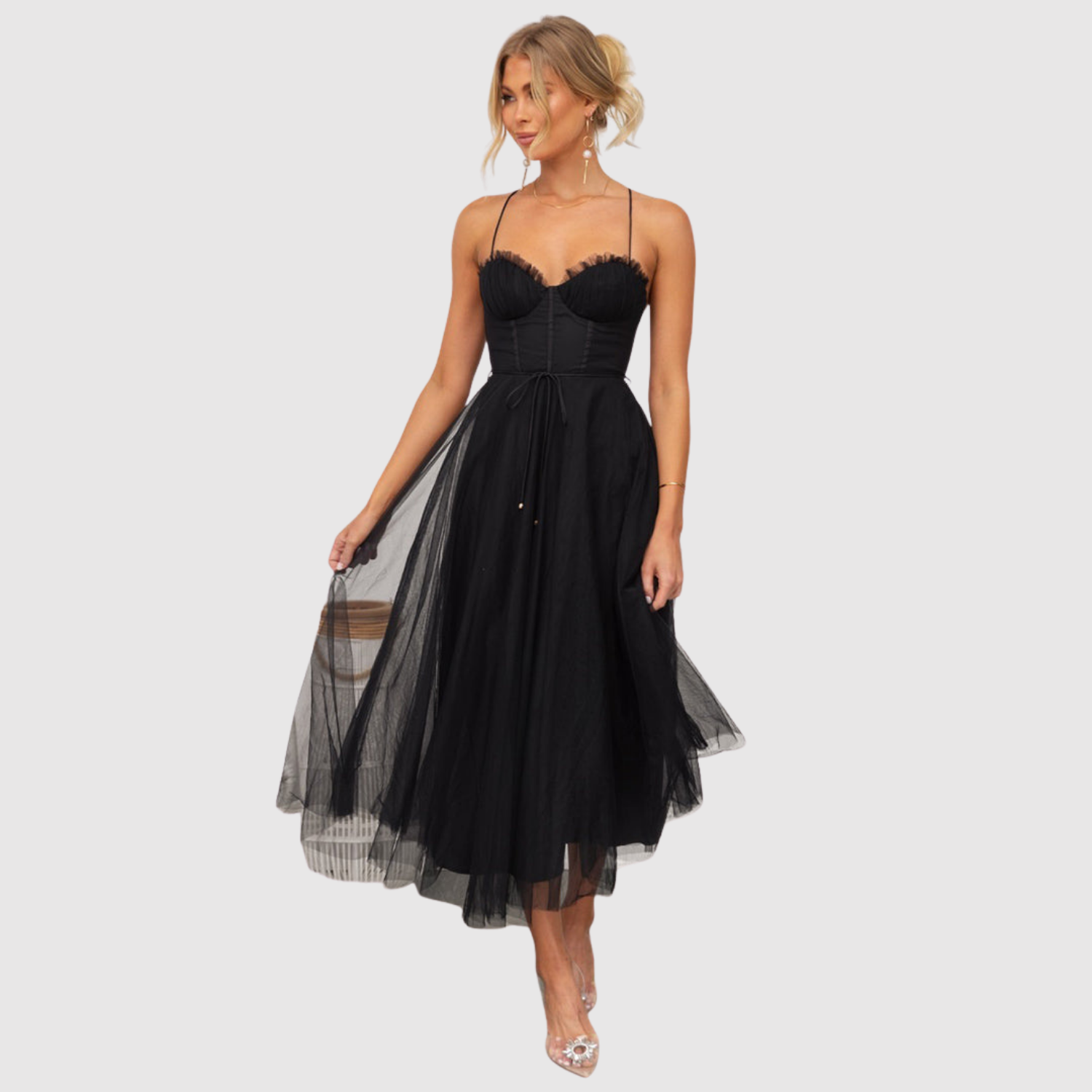 Amélie – Robe midi en tulle sans souci