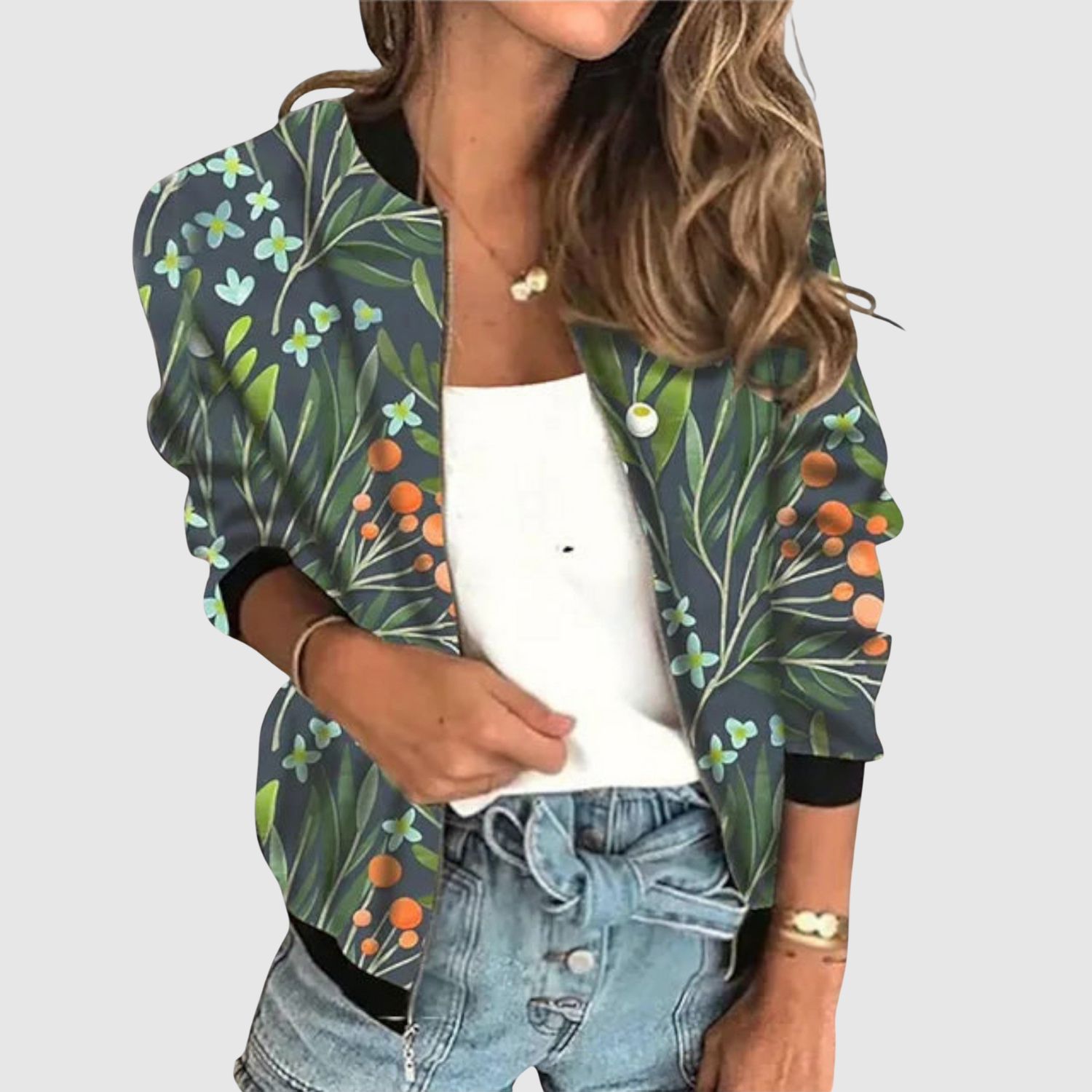 Silvie – Veste bomber avec imprimé et sequins
