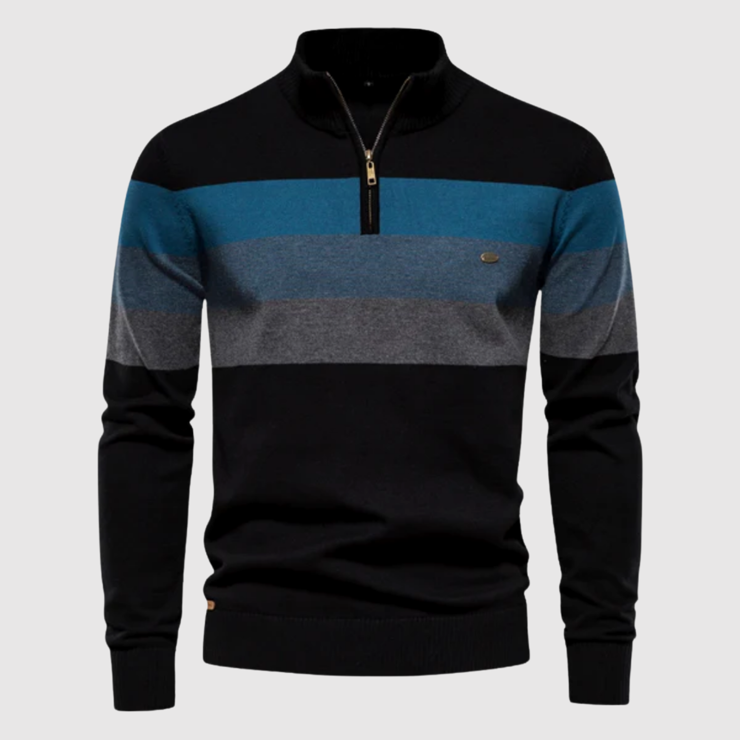 Daniel – Pull à col zippé et larges bandes