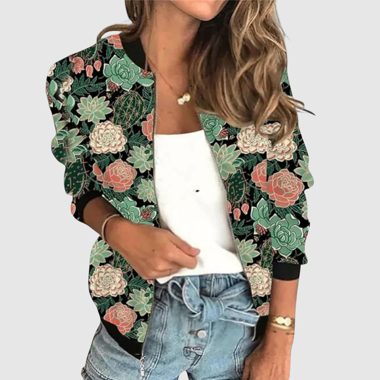Silvie – Veste bomber avec imprimé et sequins