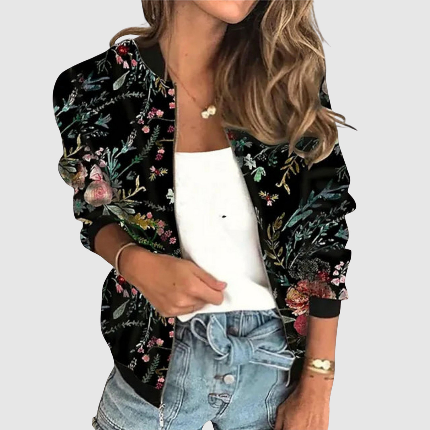 Silvie – Veste bomber avec imprimé et sequins