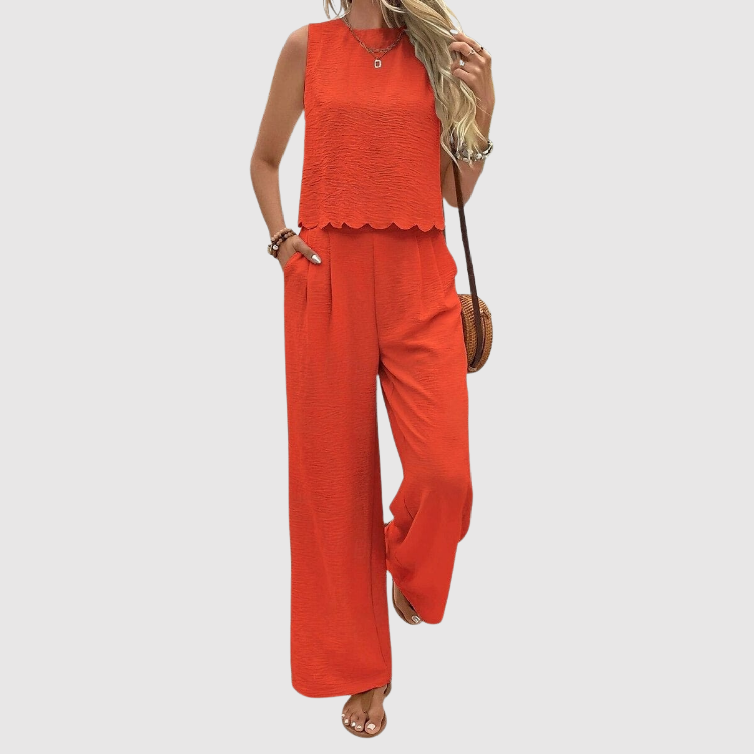 Inès – Ensemble élégant avec un pantalon ample