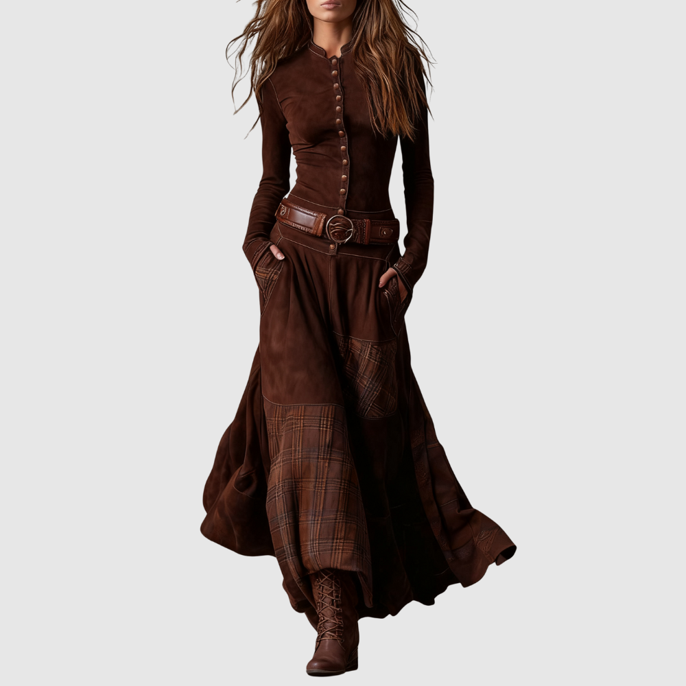 Léna – Robes boho longues avec une ceinture marquante
