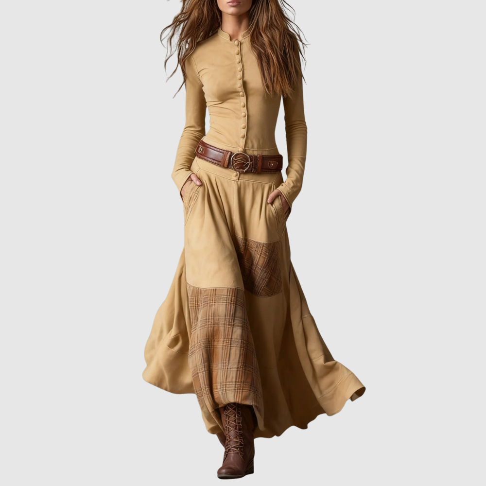 Léna – Robes boho longues avec une ceinture marquante