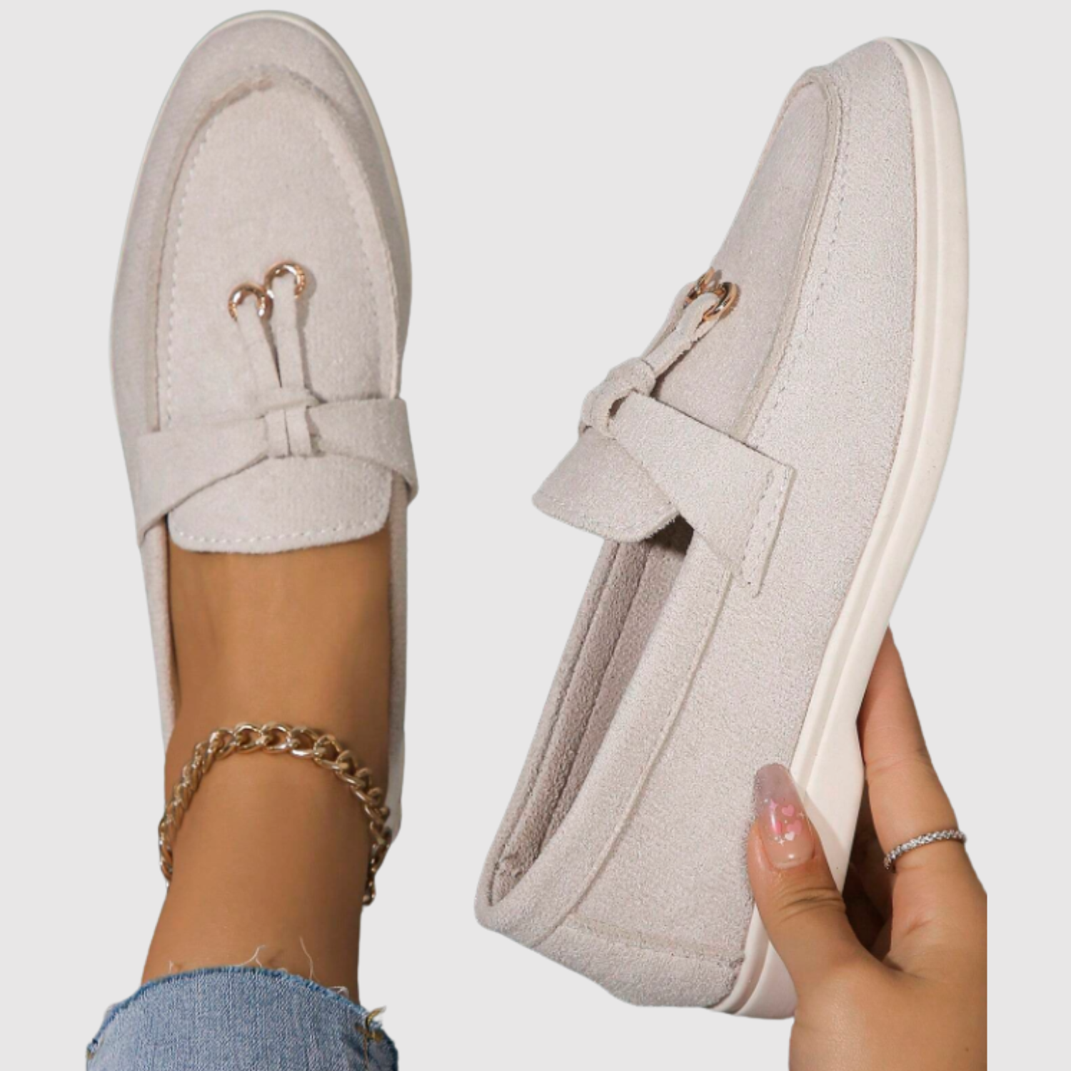 Léa – Mocassins en toile confortables avec des détails élégants