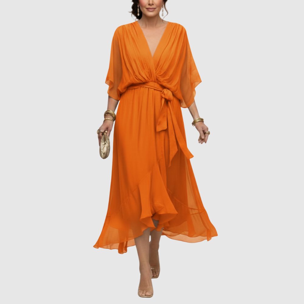 Zoé - Robe portefeuille midi légère
