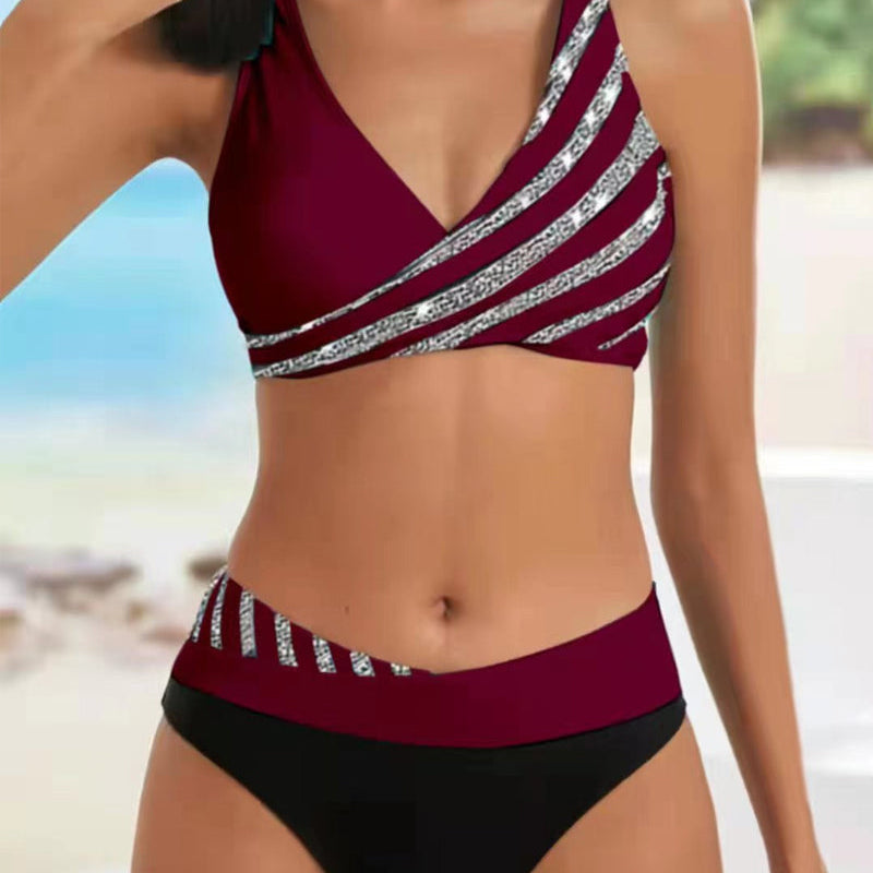 Gabrielle - Bikini Imprimé en Teintes Chaudes