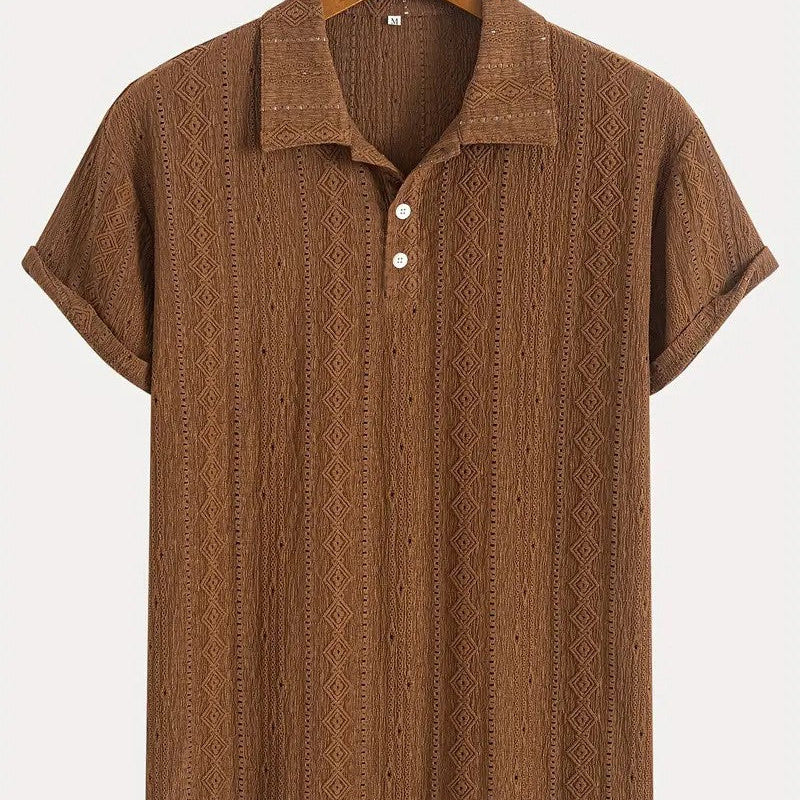 Lucas – Polo délicatement tissé avec un motif texturé