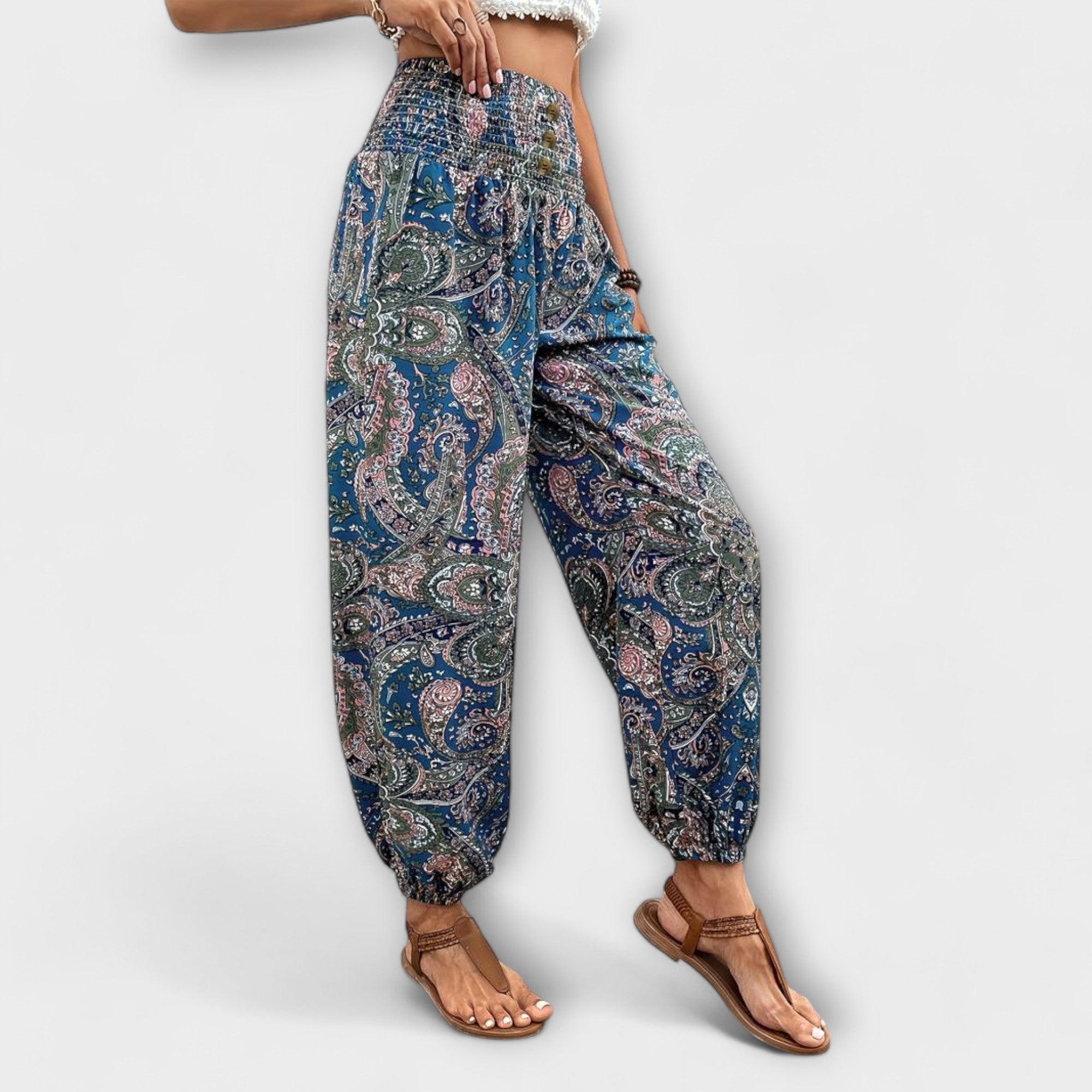 Mira - Pantalons ethniques avec imprimé graphique