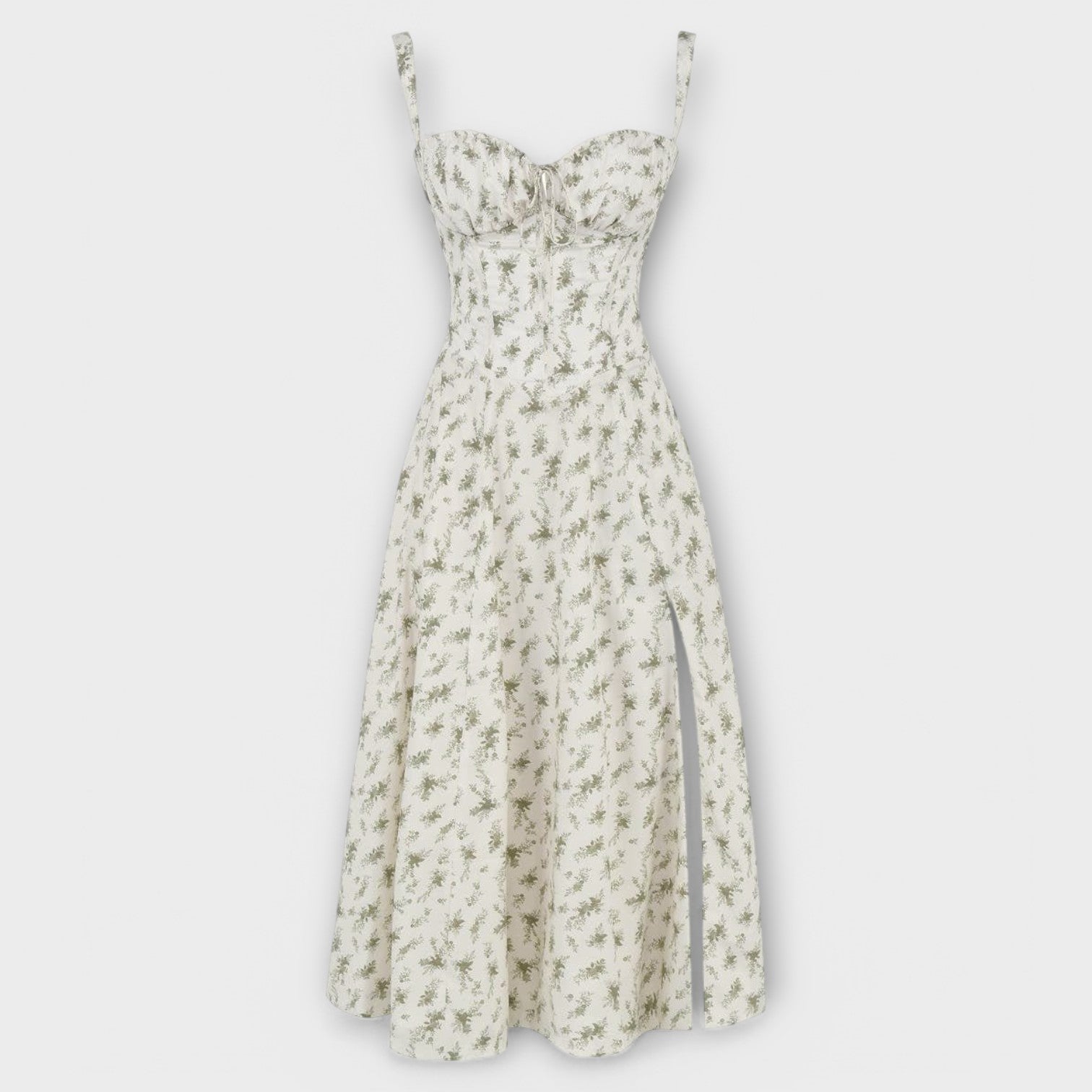 Léna - Robe midi avec des détails de corset