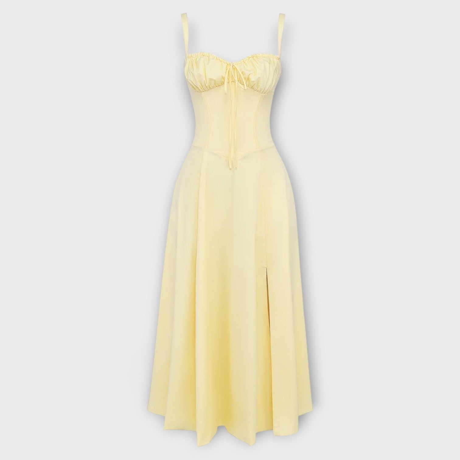 Léna - Robe midi avec des détails de corset